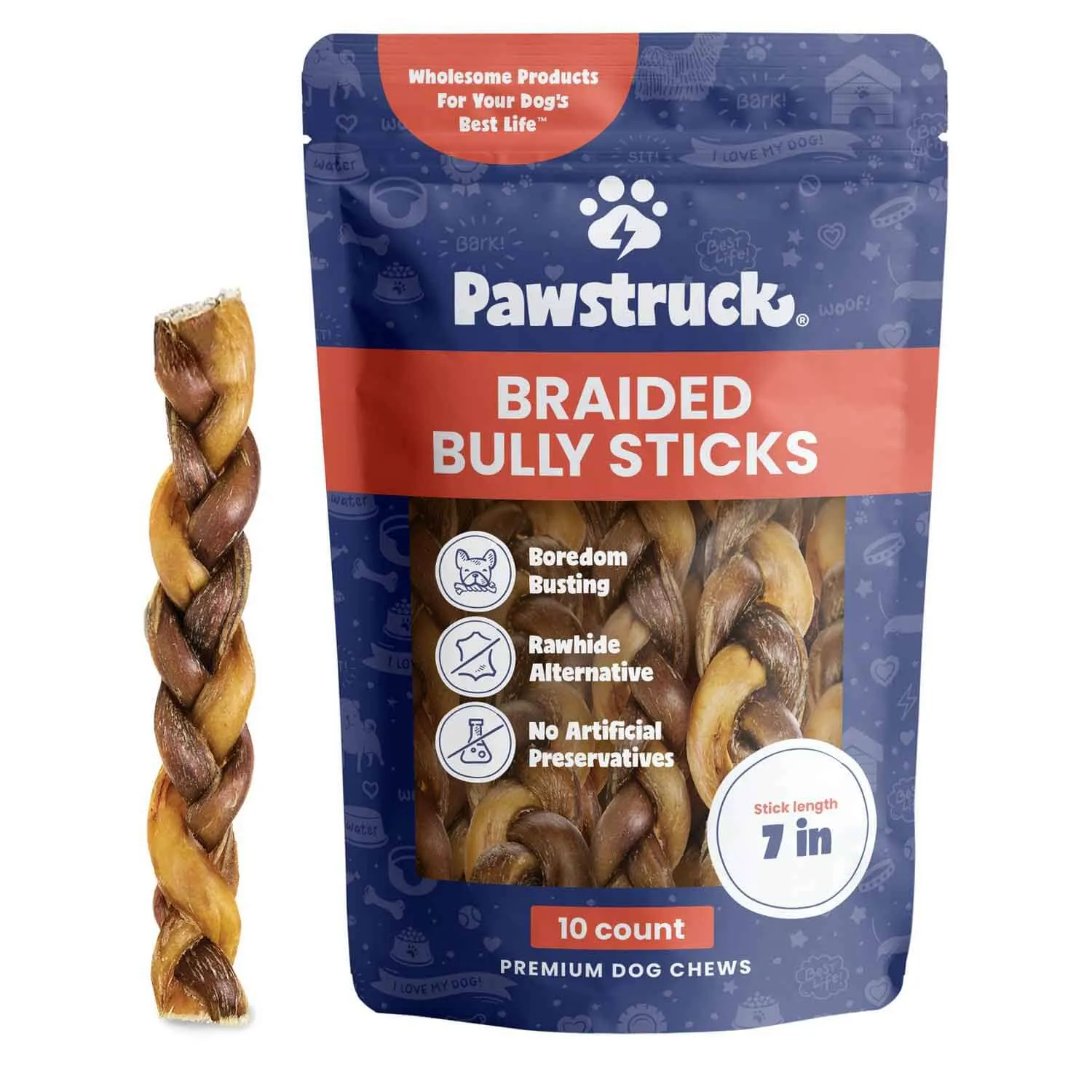 7" Braided Bully Sticks