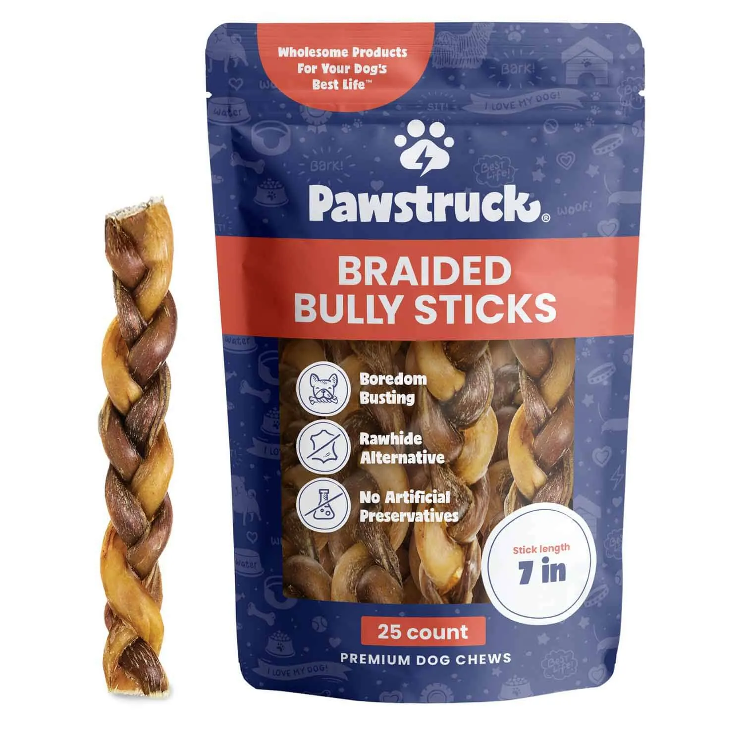 7" Braided Bully Sticks