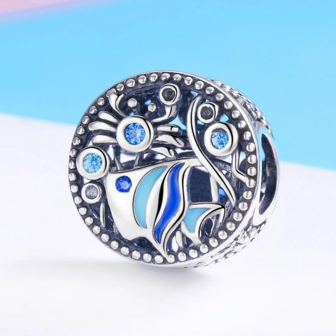 925 Sterling Silver Underwater World Fish & Crab Beads