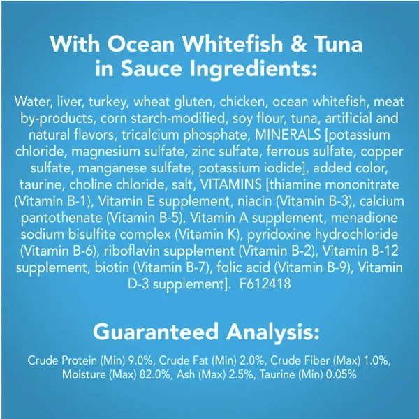 Friskies Wet Cat Food, Shreds With Ocean Whitefish & Tuna in Sauce, 5.5 oz.