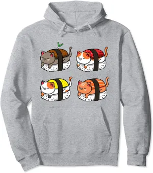 Kawaii Sushi Cats Sushi Lover Pullover Hoodie