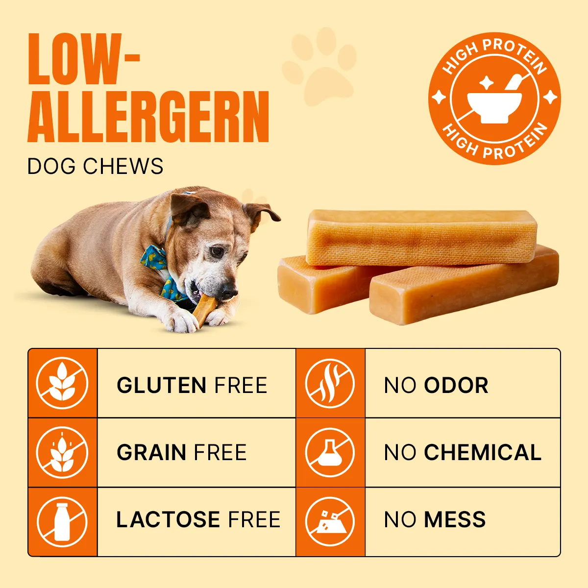Long Lasting Yak Cheese Chews for Large dogs - 2 sticks