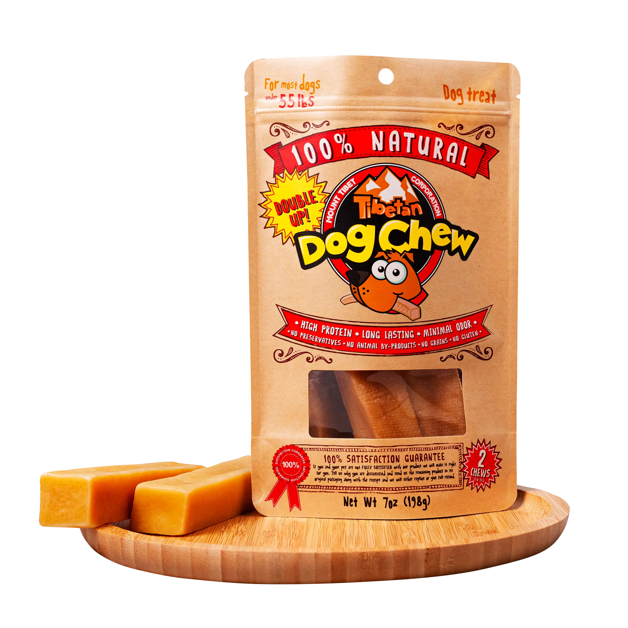 Long Lasting Yak Cheese Chews for Large dogs - 2 sticks