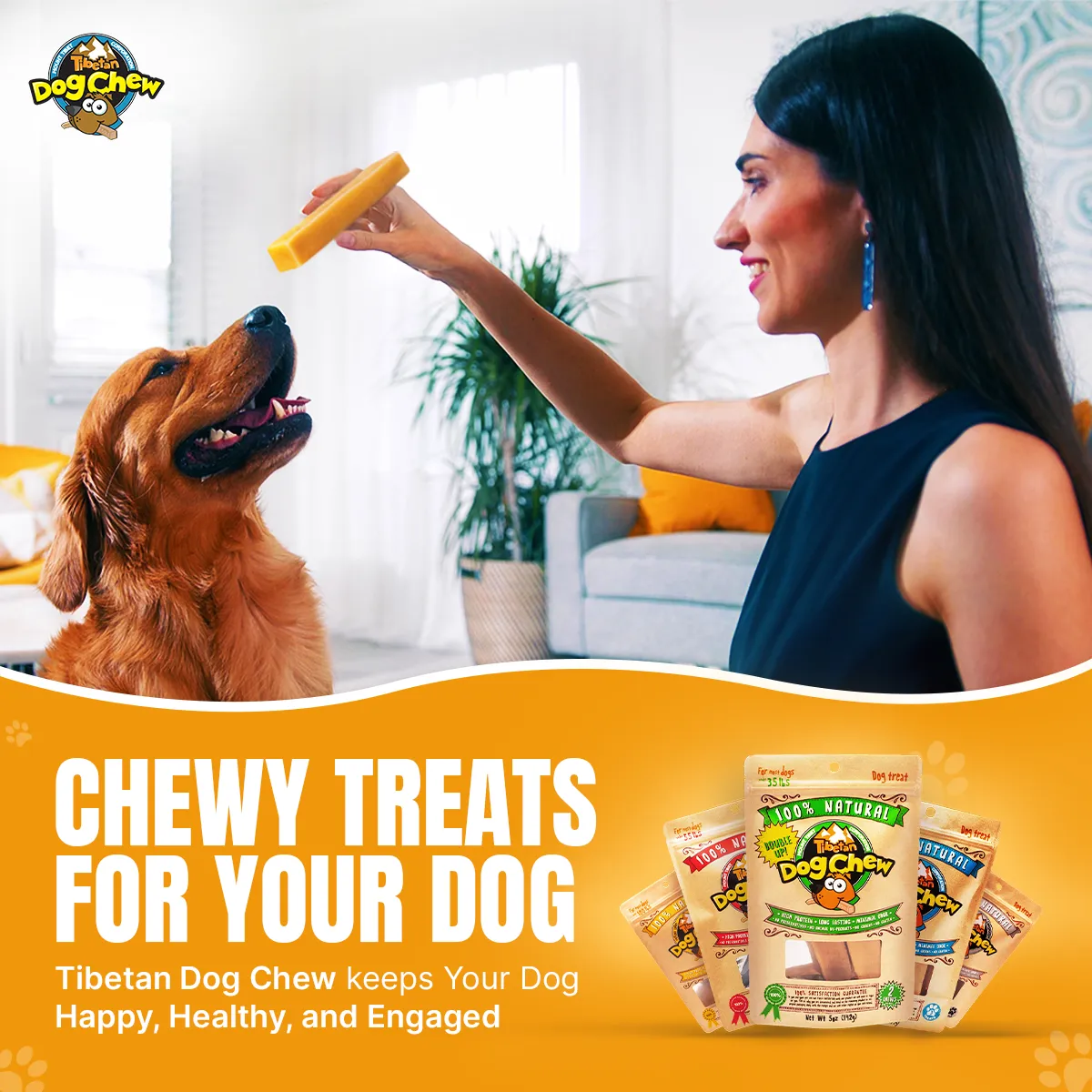 Long Lasting Yak Cheese Chews for Medium dogs - 5 sticks
