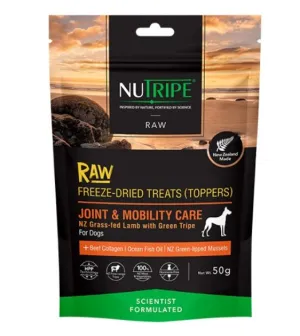 Nutripe Raw Freeze Dried Dog Treats & Toppers (Joint & Mobility Care)
