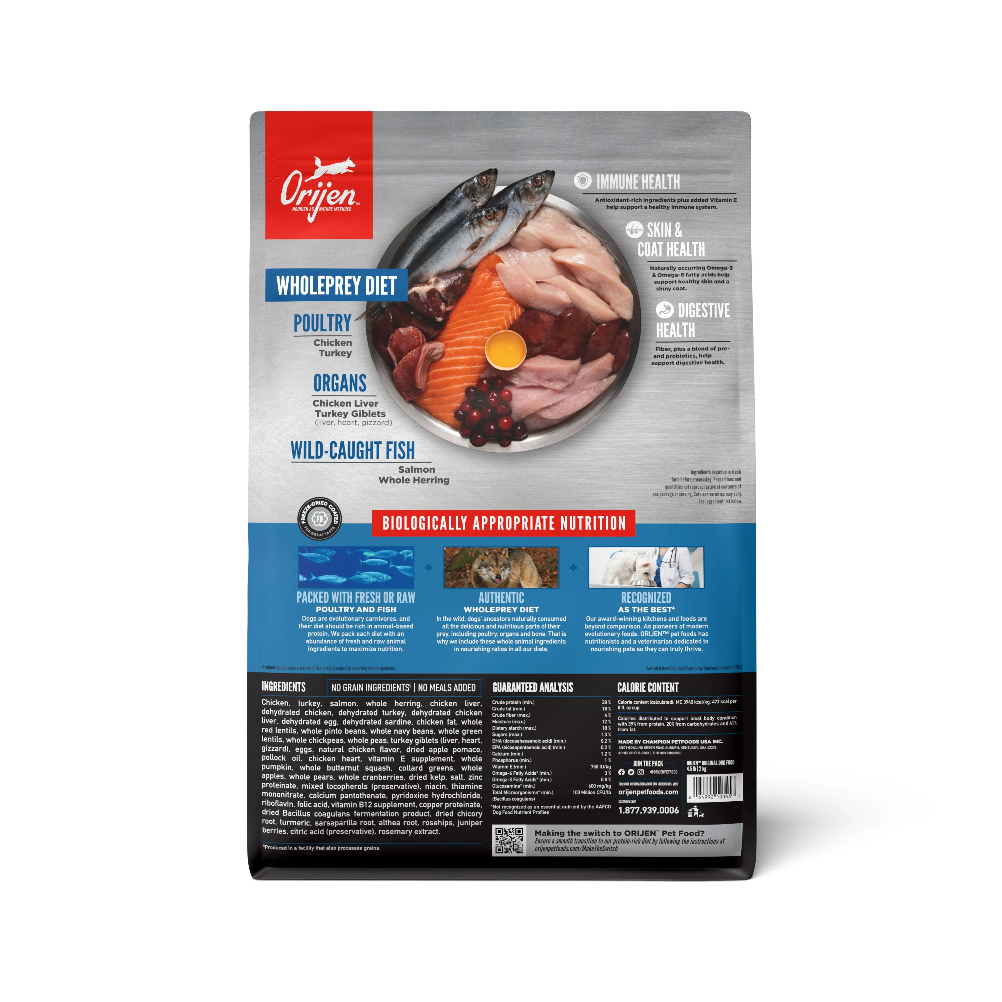 ORIJEN Original Biologically Appropriate Dry Dog Food 2kg
