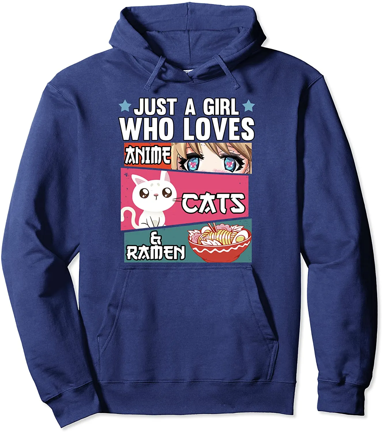 Otaku Just A Girl Who Loves Anime Cats & Ramen Noods Lover Pullover Hoodie
