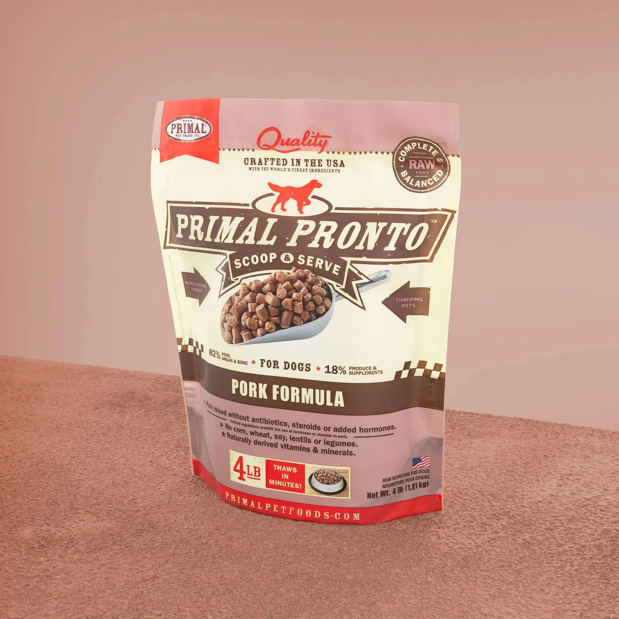Primal Pronto Raw Pork 4lb