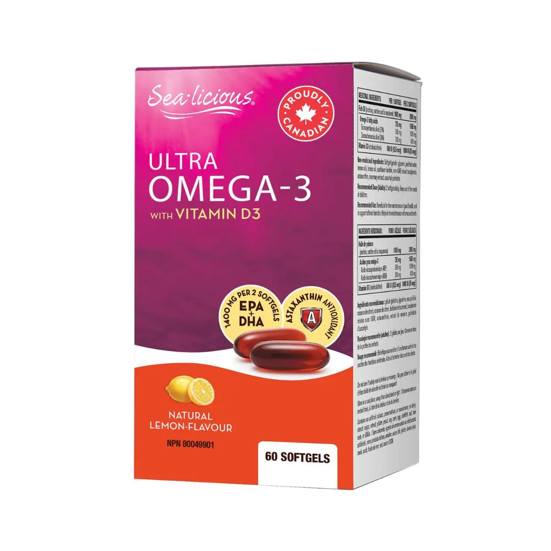 Sea-licious Ultra Omega-3 with Vitamin D3 (60 Sgels)