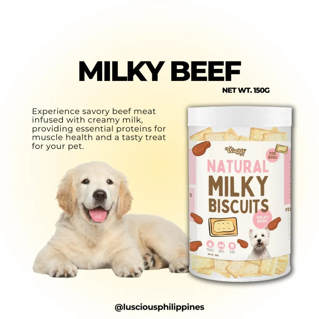 The Waggy Bites - Natural Milky Biscuits (Milky Beef)