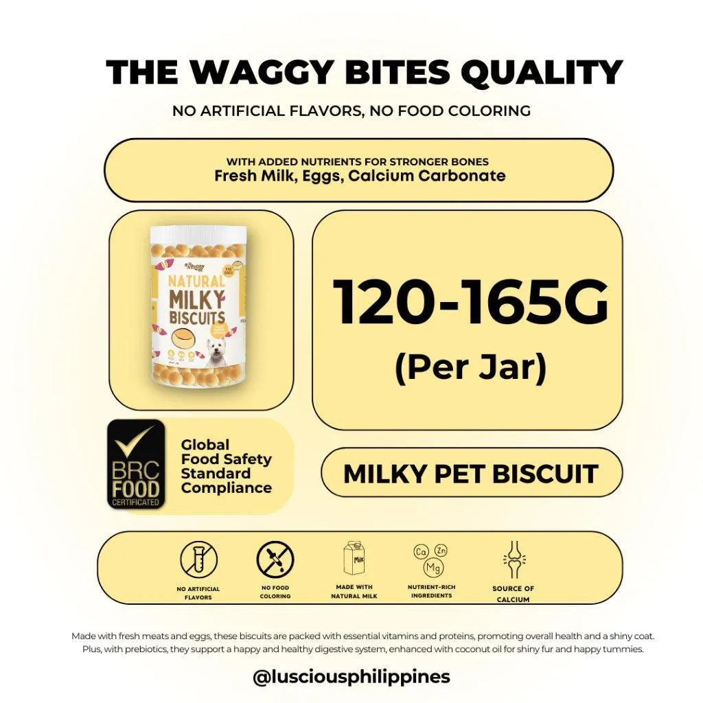 The Waggy Bites - Natural Milky Biscuits (Milky Beef)
