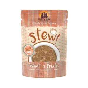 Weruva Stew! What A Crock Chicken and Salmon Dinner in Gravy Wet Cat Food Pouches 3oz