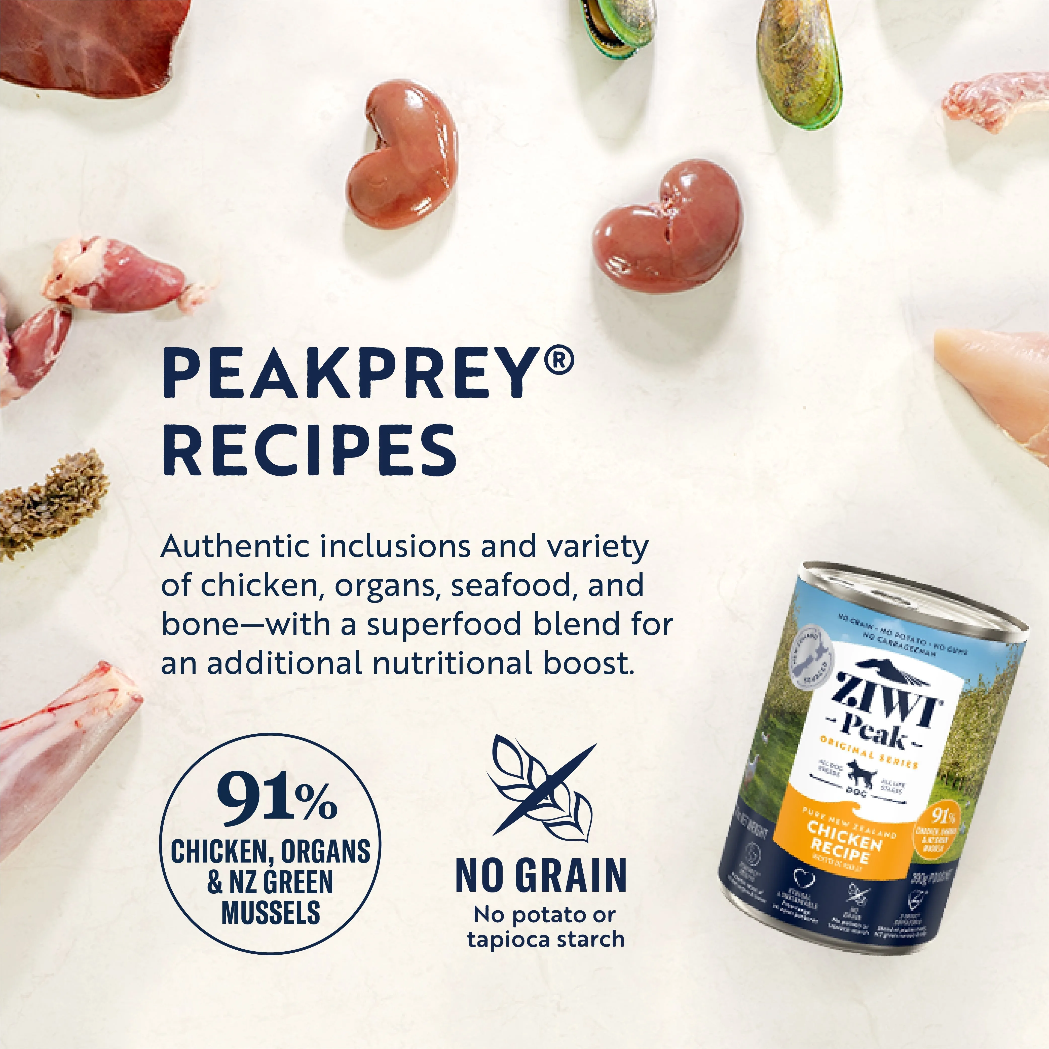 ZIWI Peak Wet Chicken Recipe Dog Food 390g x 12