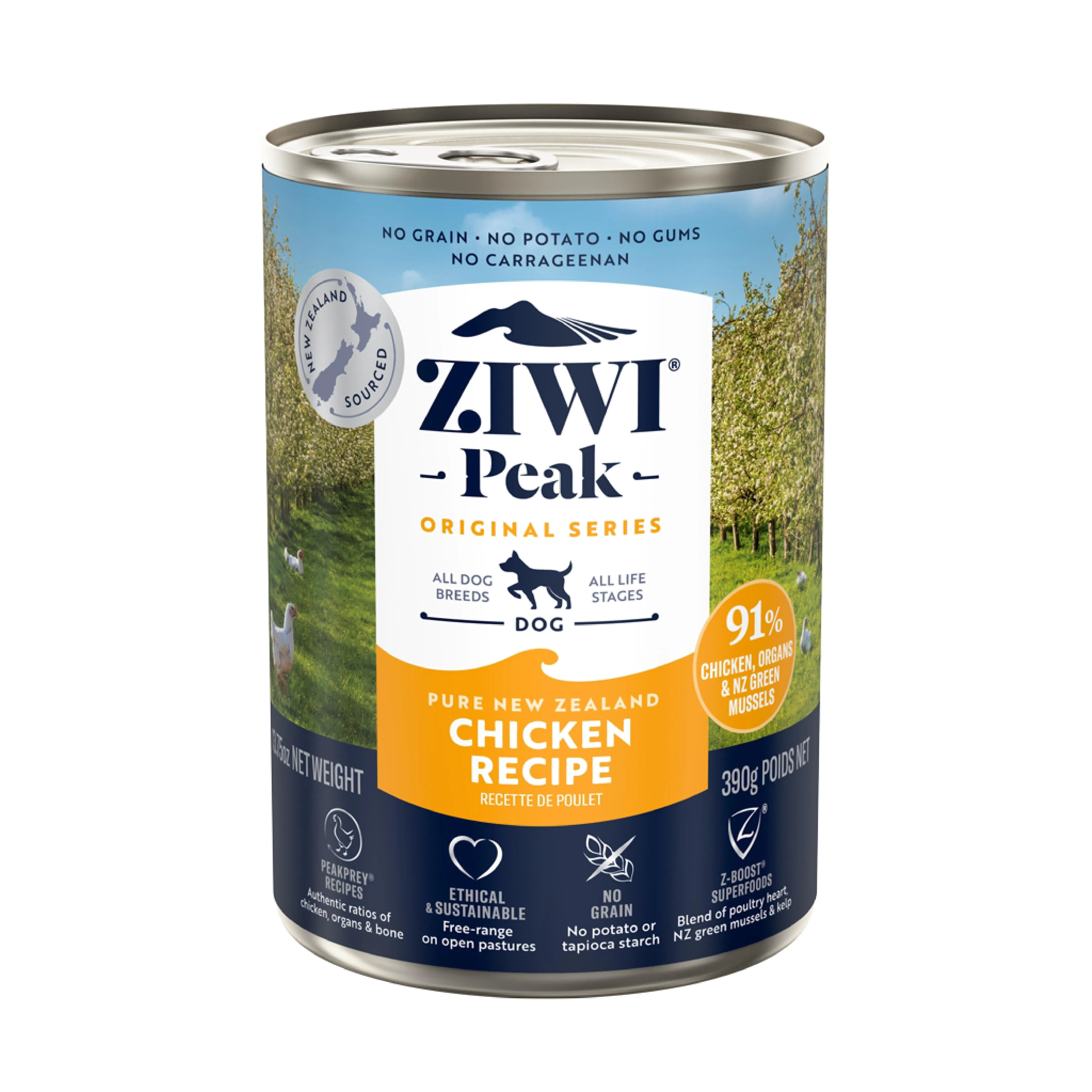 ZIWI Peak Wet Chicken Recipe Dog Food 390g x 12